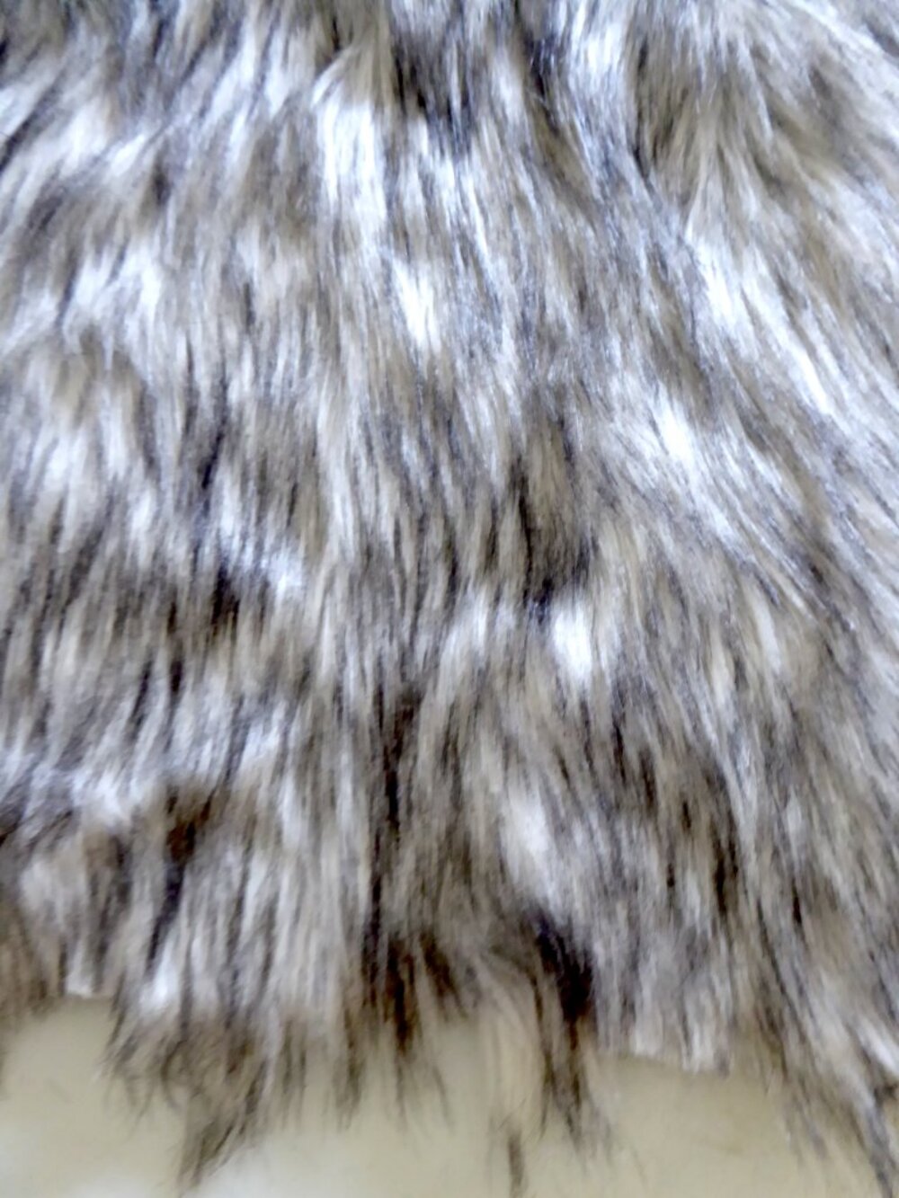 NEW 37” x 46” BLACK WHITE FAUX FUR FABRIC YARDAGE PLUSH PANEL SEWING CRAFT